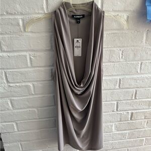 Express Women's Taupe Draped Top